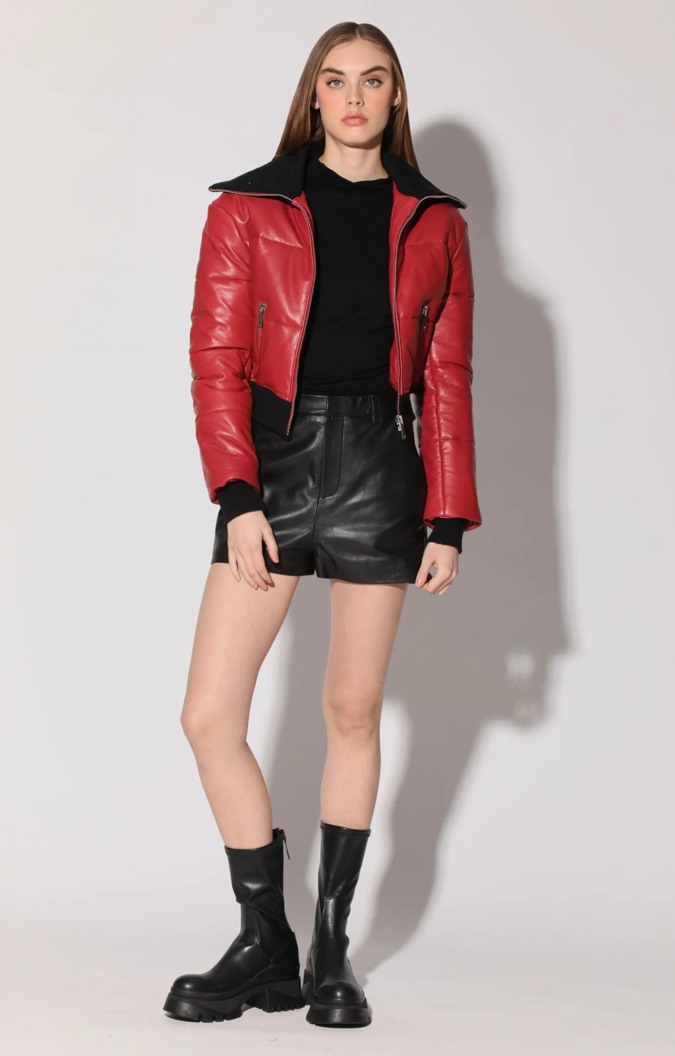 Walter Baker Laylah Jacket, Red - Leather^Women Leather | Jackets