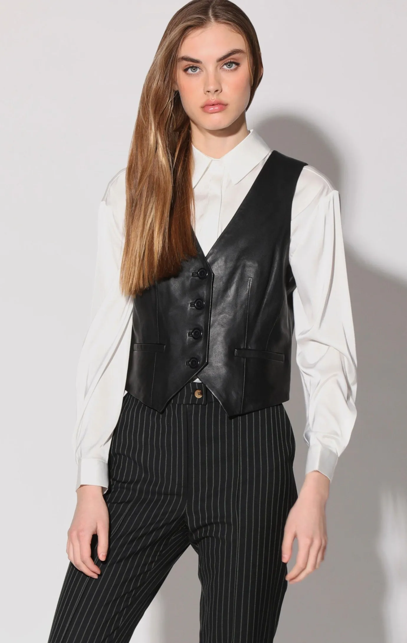 Walter Baker Leslee Vest, Black - Leather^Women Leather | Jackets