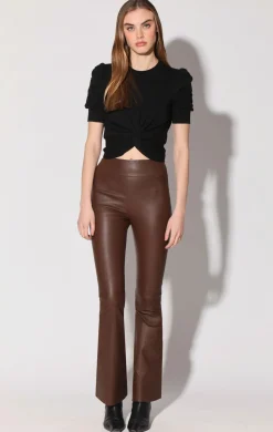 Walter Baker Lexie Pant, Walnut - Stretch Leather^Women Leather | Bottoms