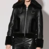 Walter Baker Lianna Jacket, Black Leather/ Black Fur^Women Leather | Jackets
