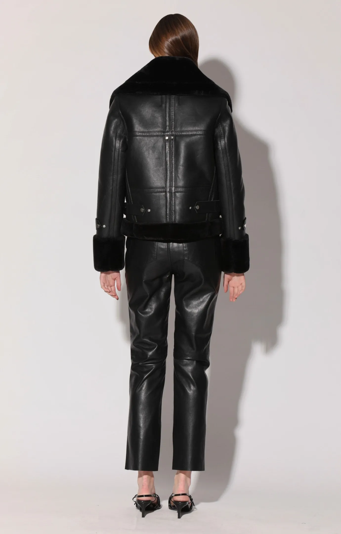 Walter Baker Lianna Jacket, Black Leather/ Black Fur^Women Leather | Jackets