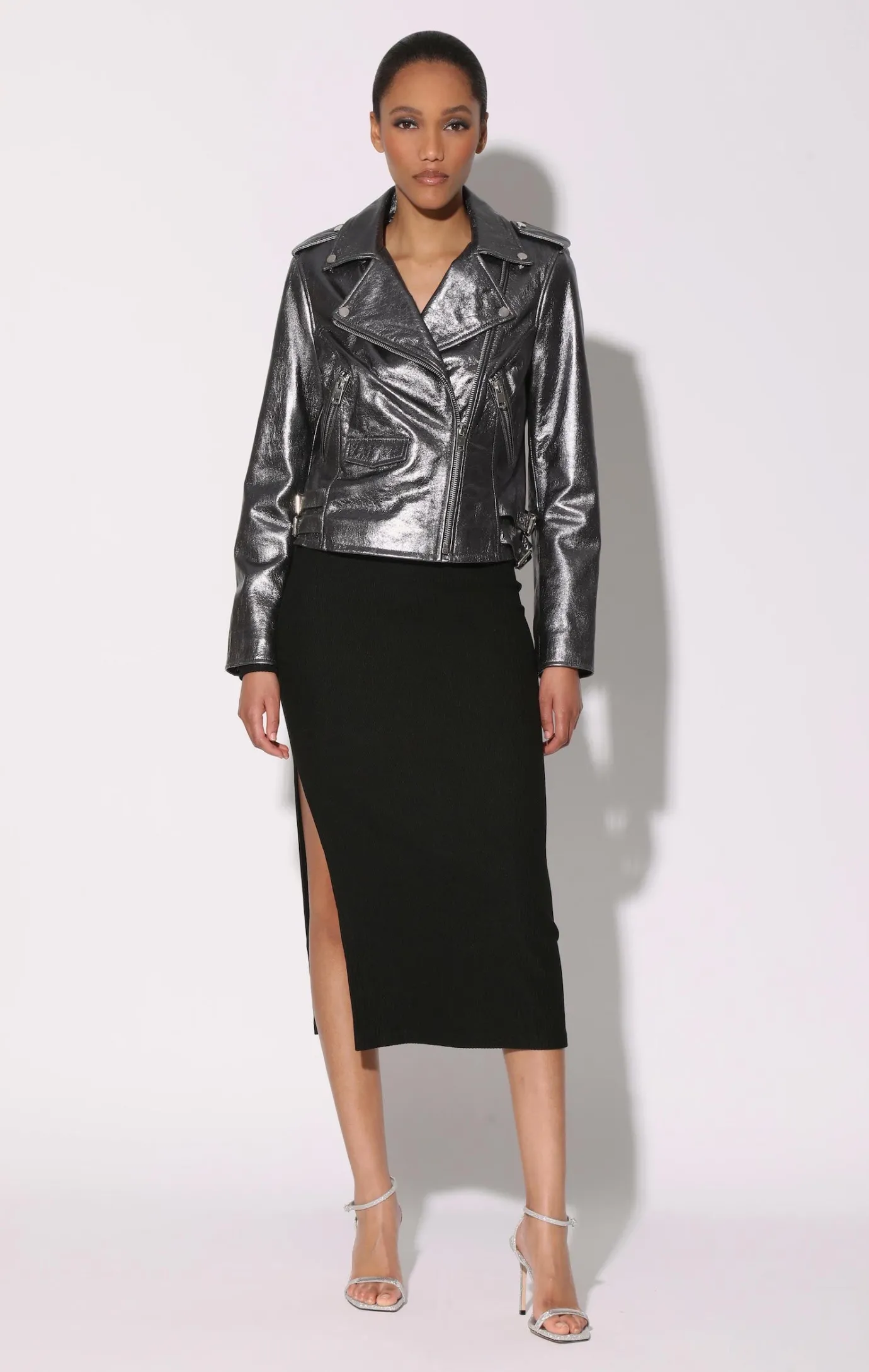 Walter Baker Liz Jacket, Gunmetal - Leather^Women Leather | Jackets