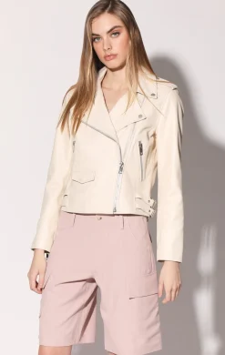 Walter Baker Liz Jacket, Oyster - Leather^Women Leather | Jackets