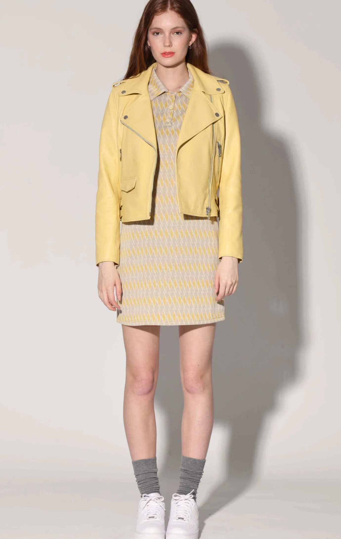 Walter Baker Liz Jacket, Pale Yellow - Leather^Women Leather | Jackets