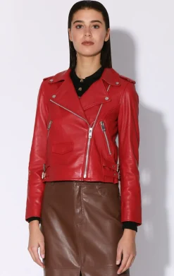 Walter Baker Liz Jacket, Red - Leather^Women Leather | Jackets