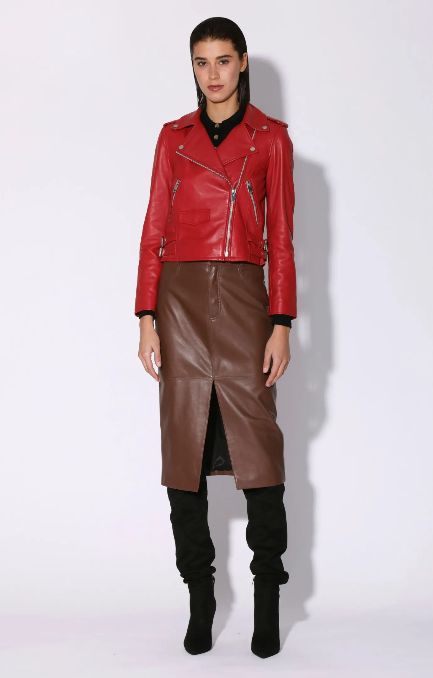 Walter Baker Liz Jacket, Red - Leather^Women Leather | Jackets