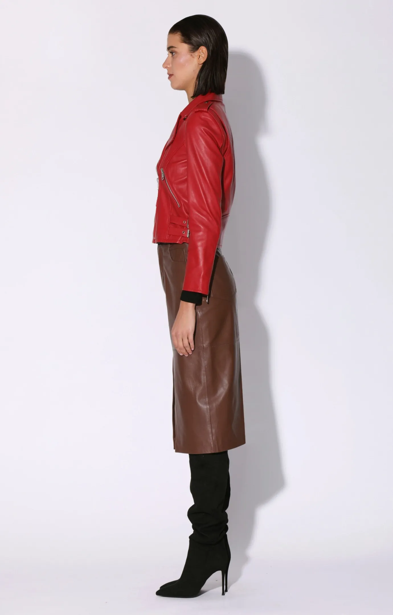 Walter Baker Liz Jacket, Red - Leather^Women Leather | Jackets