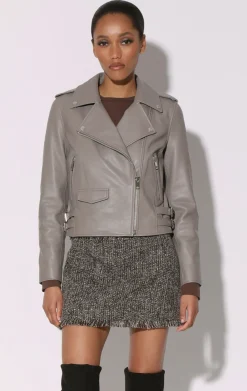 Walter Baker Liz Jacket, Smoke - Leather^Women Leather | Jackets