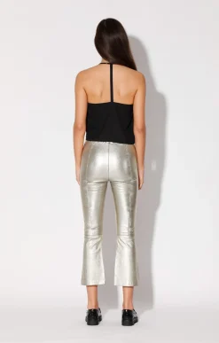 Walter Baker Lori Pant, Gold - Stretch Leather^Women Bottoms