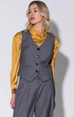 Walter Baker Luanna Vest, Grey^Women Tops