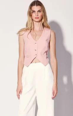 Walter Baker Luanna Vest, Pink Pin Stripe^Women Jackets