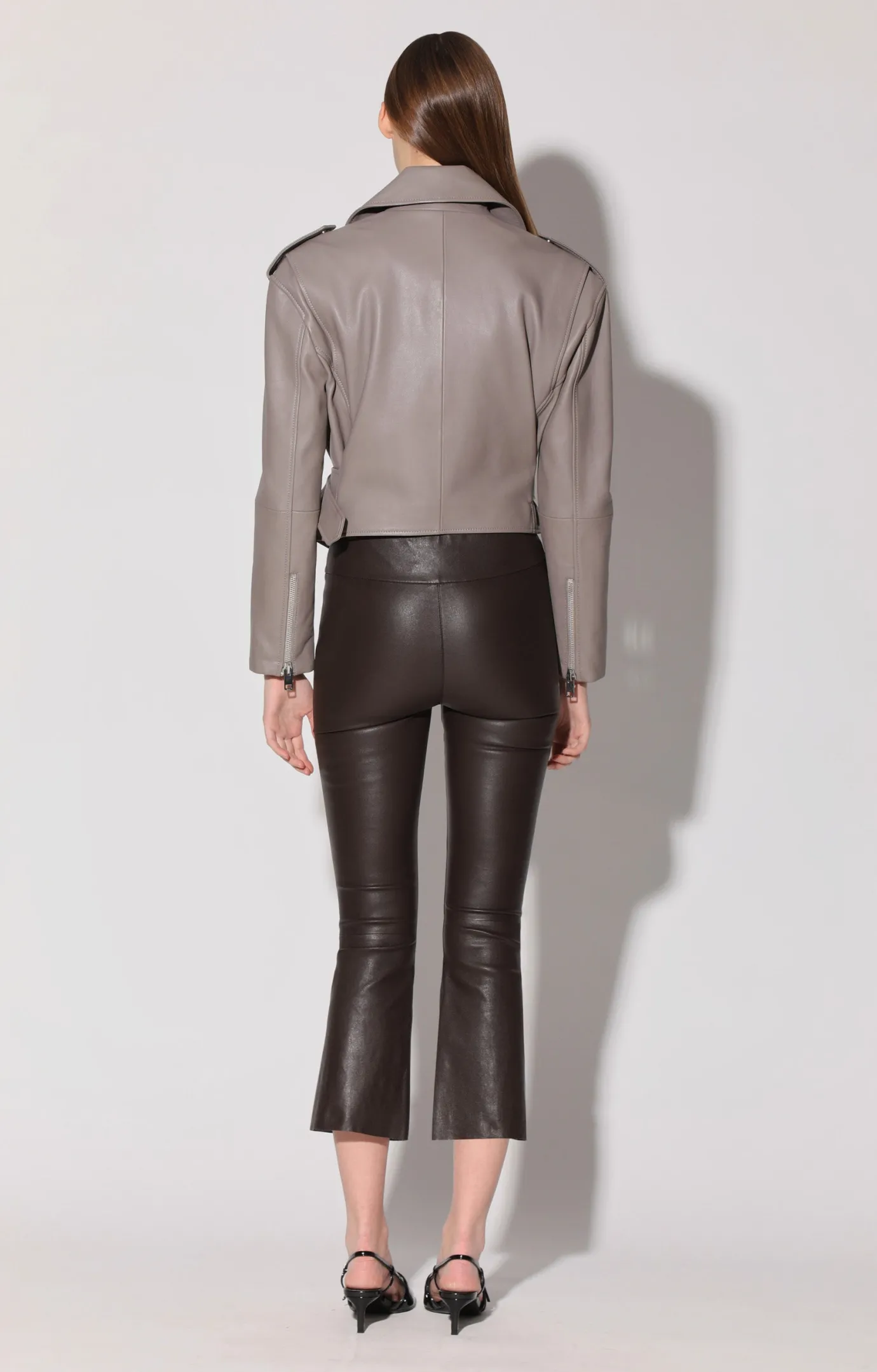 Walter Baker Luisa Pant, Mocha - Stretch Leather^Women Leather | Bottoms