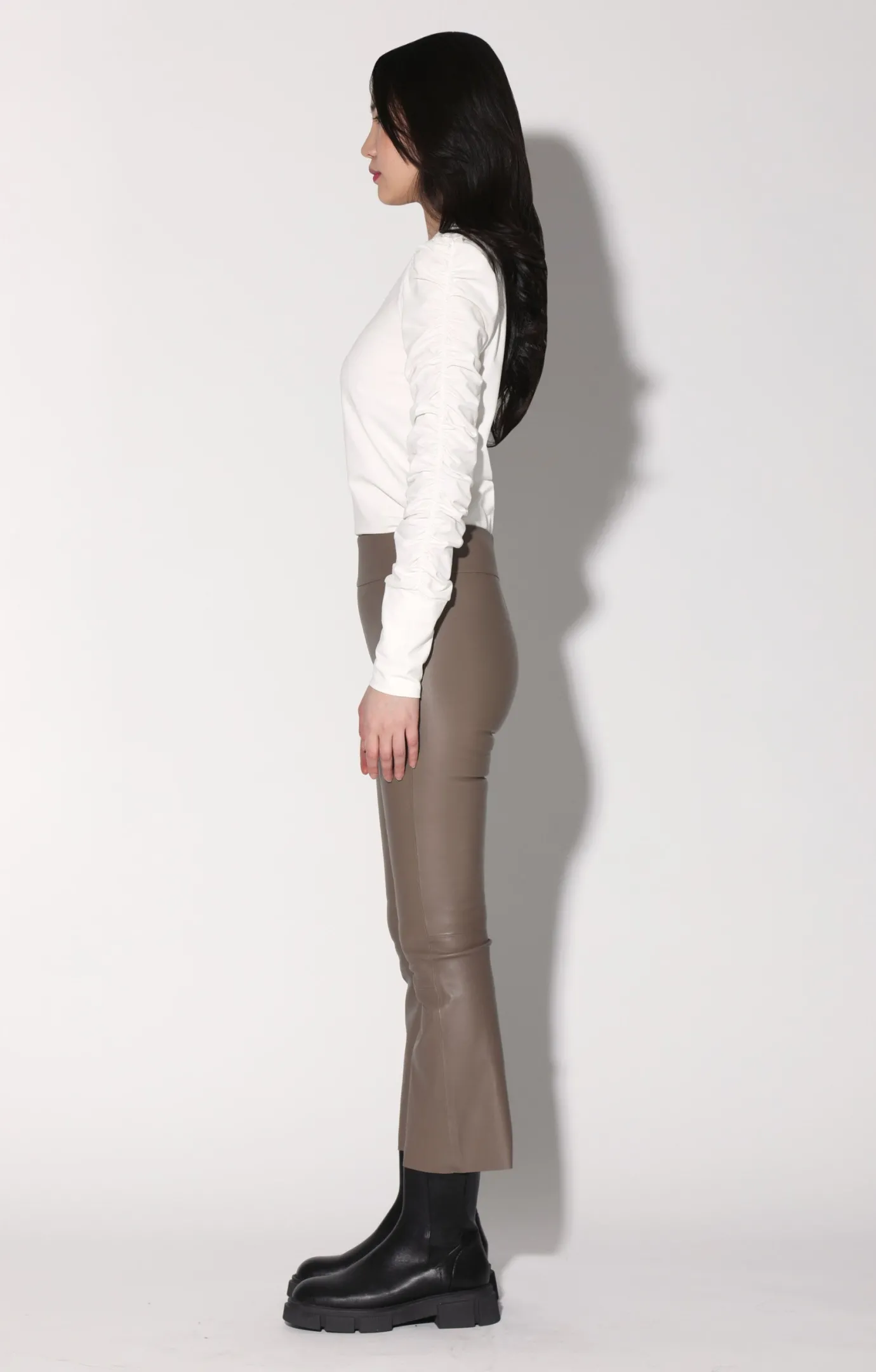 Walter Baker Luisa Pant, Sand - Stretch Leather^Women Leather | Bottoms