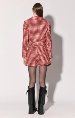 Walter Baker Lyona Jacket, Wine Houndstooth^Women Jackets
