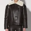 Walter Baker Mariah Jacket, Mocha Leather Off White Fur - Leather Shearling^Women Leather | Jackets
