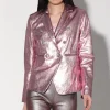 Walter Baker Marley Blazer, Pink Frost Metallic - Leather^Women Leather | Jackets