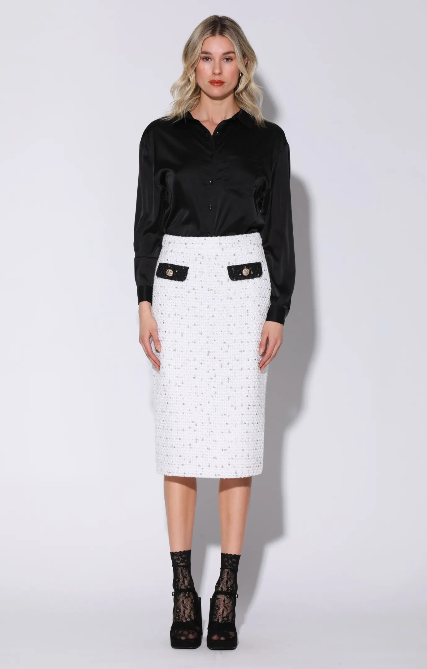 Walter Baker Melany Skirt, Parisian Tweed Combo^Women Bottoms