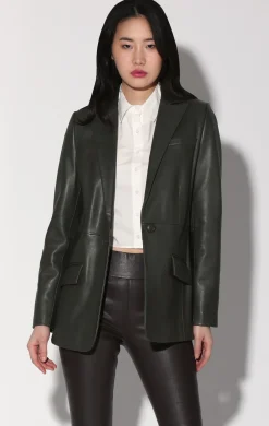 Walter Baker Mia Blazer, Basil - Leather^Women Leather | Jackets
