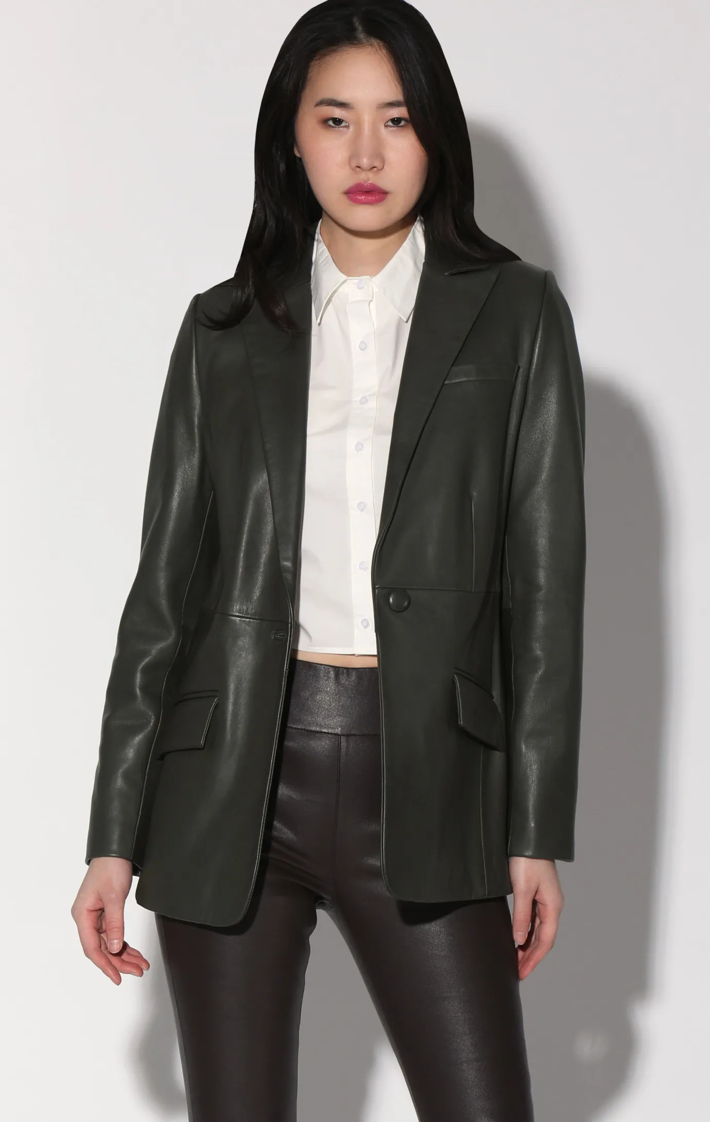 Walter Baker Mia Blazer, Basil - Leather^Women Leather | Jackets