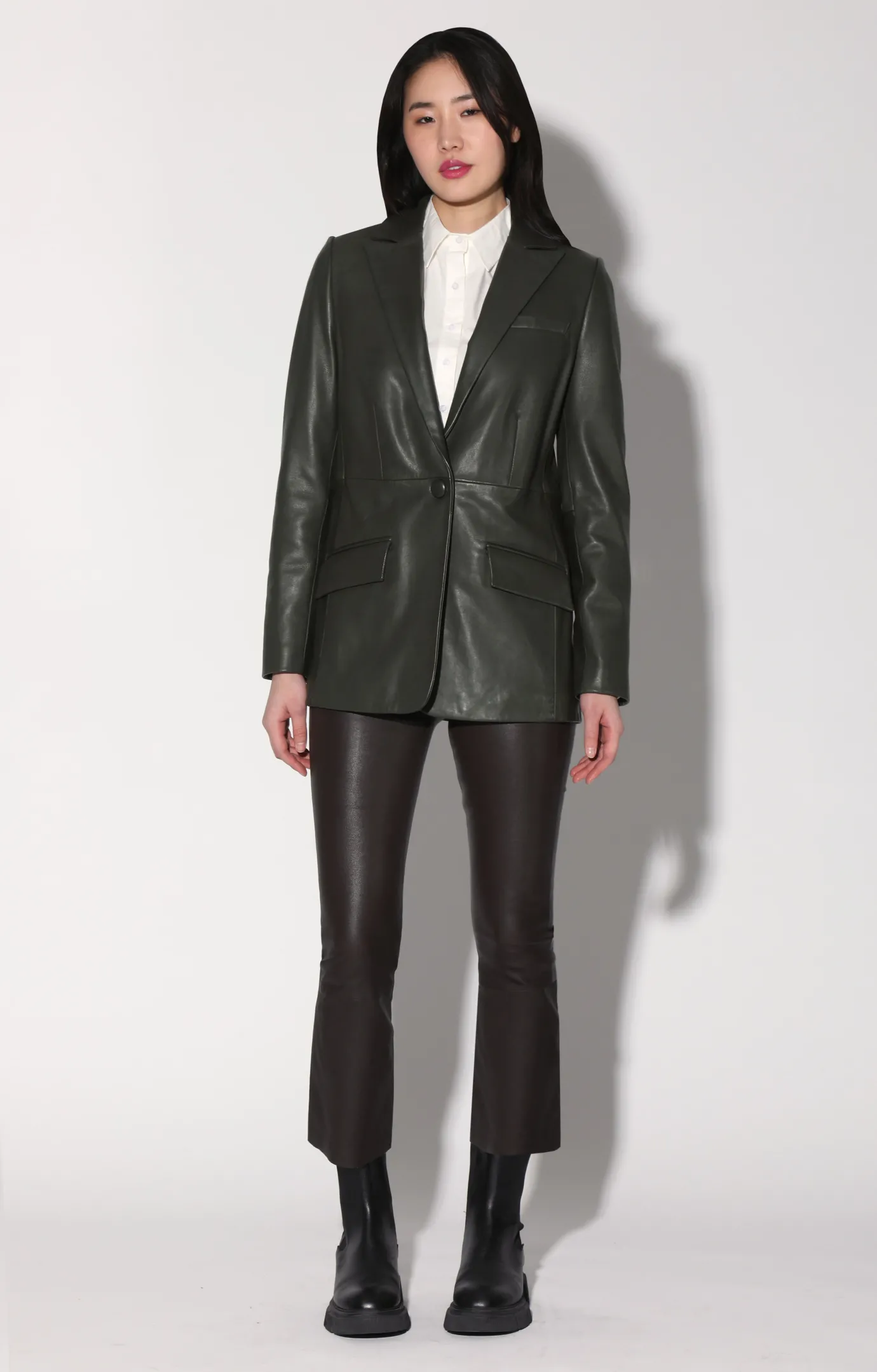 Walter Baker Mia Blazer, Basil - Leather^Women Leather | Jackets