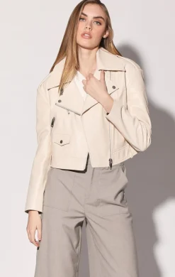 Walter Baker Milan Jacket, Oyster - Leather^Women Leather | Jackets