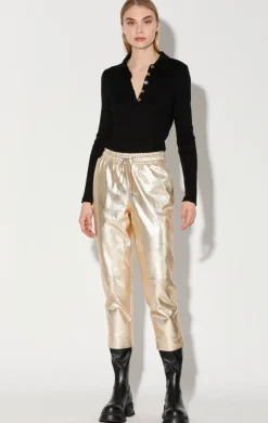 Walter Baker Minh Jogger, Gold - Leather^Women Leather | Bottoms