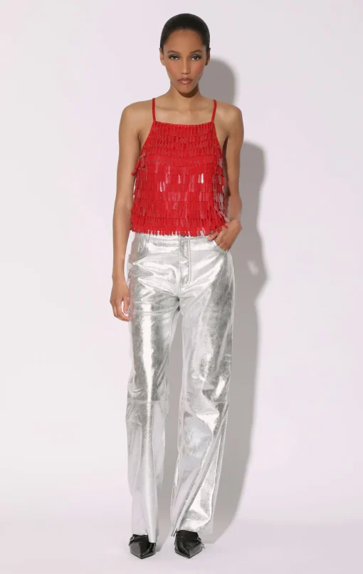 Walter Baker Nora Top, Dashing Red Sequin^Women Tops