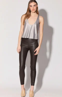 Walter Baker Raquelle Pant, Mocha - Stretch Leather^Women Leather | Bottoms