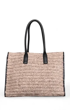 Walter Baker Sailor Raffia Tote, Natural Black^Women Handbags