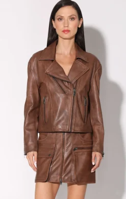 Walter Baker Sammy Jacket, Teak - Leather^Women Leather | Jackets