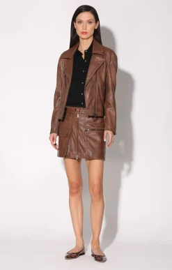 Walter Baker Sammy Jacket, Teak - Leather^Women Leather | Jackets