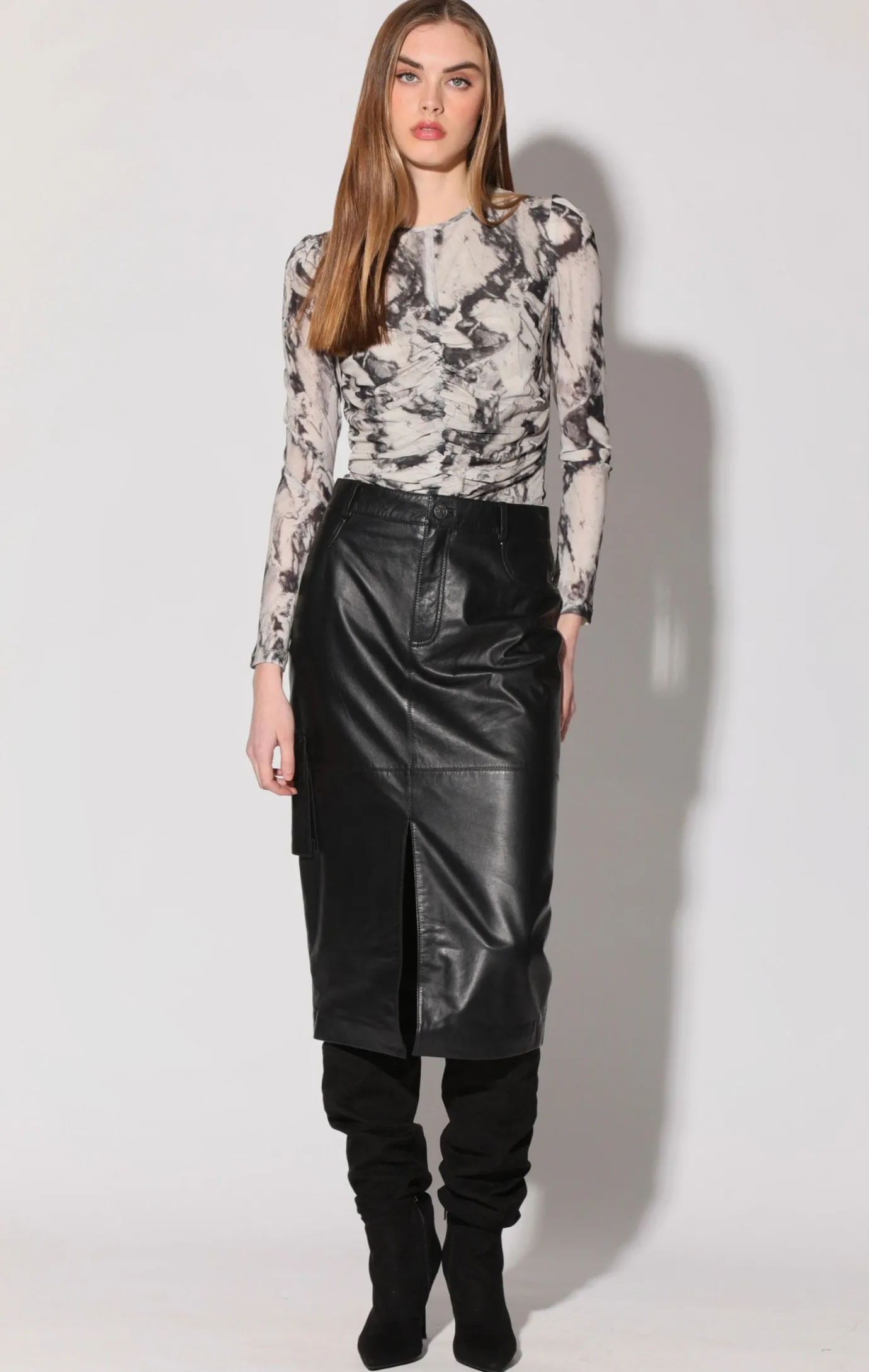 Walter Baker Selene Skirt, Black - Leather^Women Leather | Bottoms