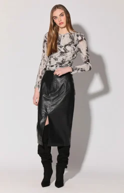 Walter Baker Selene Skirt, Black - Leather^Women Leather | Bottoms