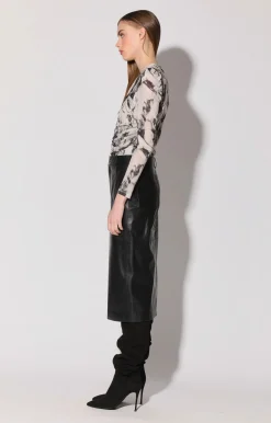 Walter Baker Selene Skirt, Black - Leather^Women Leather | Bottoms