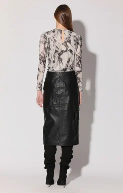 Walter Baker Selene Skirt, Black - Leather^Women Leather | Bottoms
