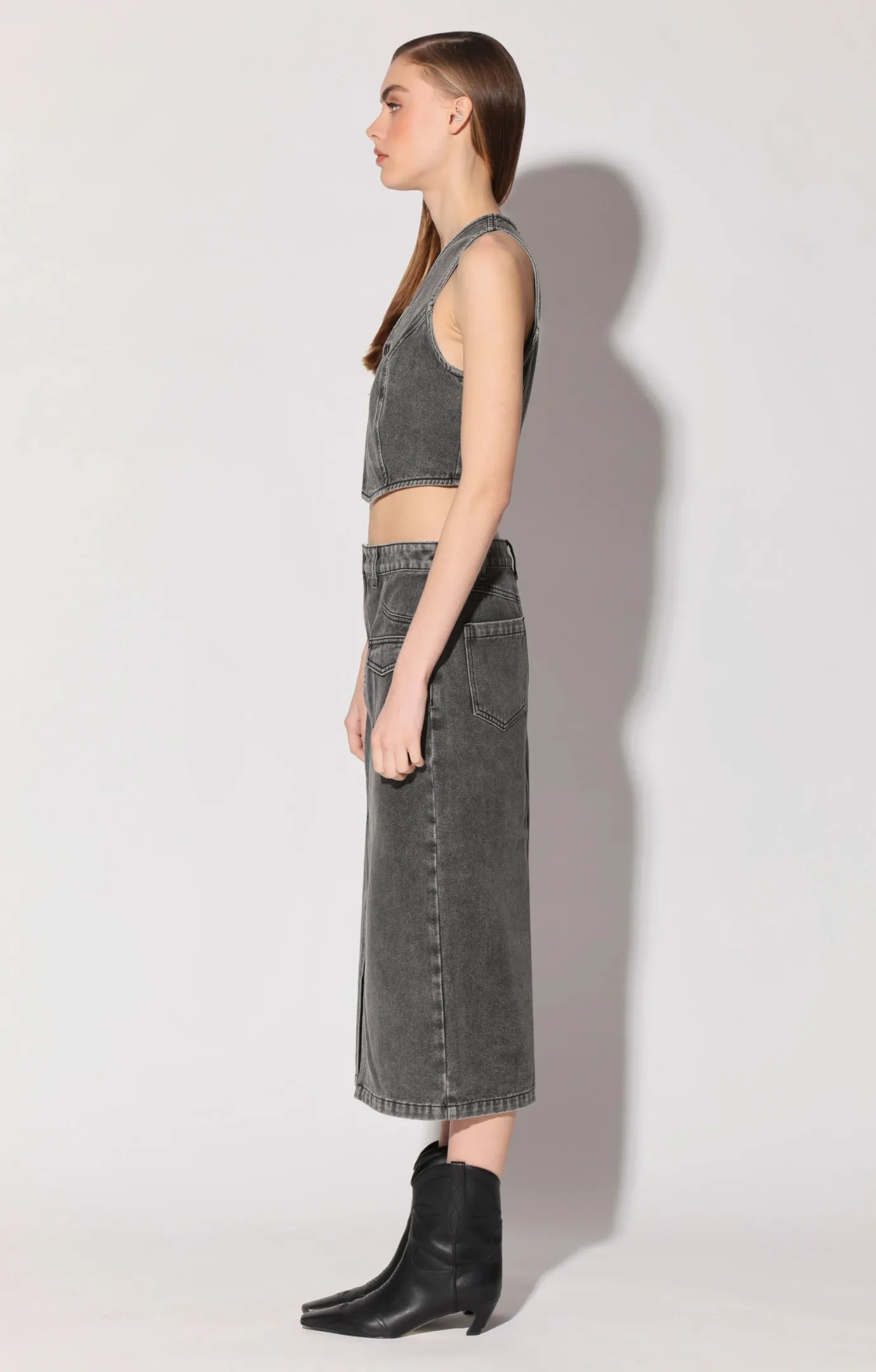 Walter Baker Selene Skirt, Grey Wash^Women Bottoms