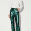 Walter Baker Selma Pant, Emerald Metallic - Leather^Women Leather | Bottoms
