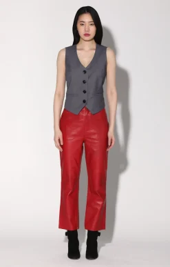 Walter Baker Selma Pant, Red - Leather^Women Leather | Bottoms