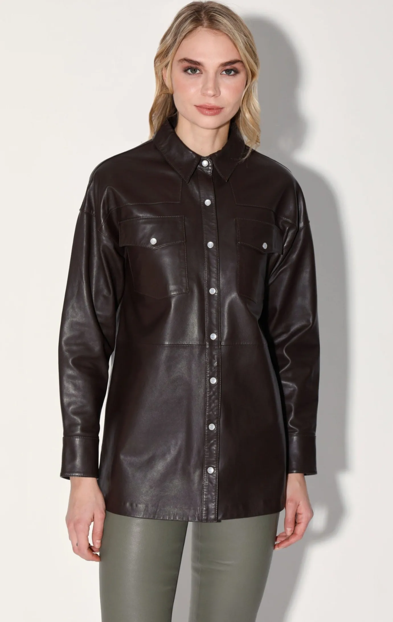 Walter Baker Shandi Top, Mocha - Leather^Women Leather | Tops