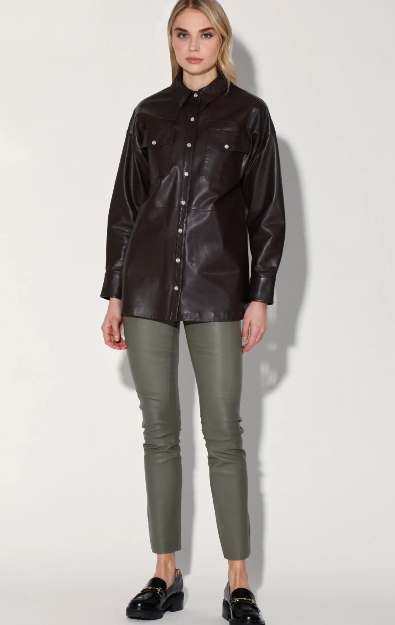 Walter Baker Shandi Top, Mocha - Leather^Women Leather | Tops