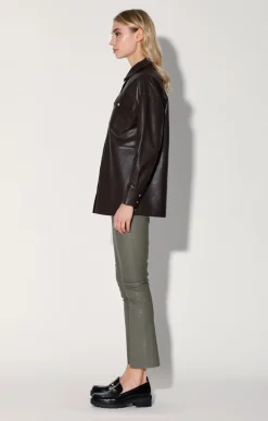 Walter Baker Shandi Top, Mocha - Leather^Women Leather | Tops