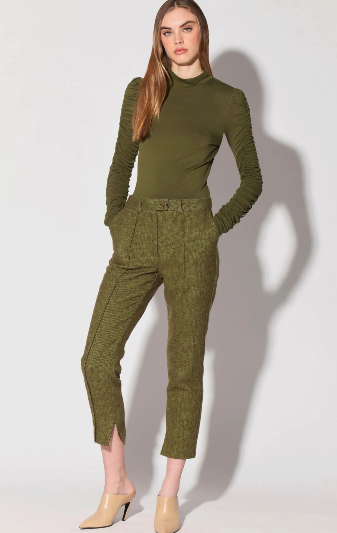 Walter Baker Shania Pant, Leaf Herringbone^Women Bottoms