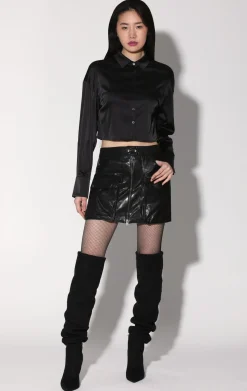 Walter Baker Shirley Skirt, Black - Leather^Women Leather | Bottoms