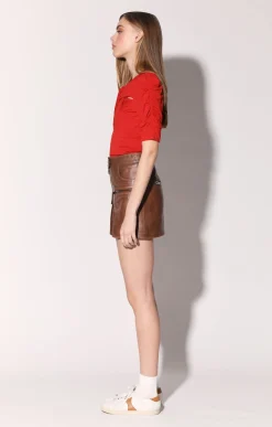 Walter Baker Shirley Skirt, Teak - Leather^Women Leather | Bottoms