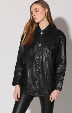 Walter Baker Sutton Jacket, Black - VT Wash Leather^Women Leather | Jackets