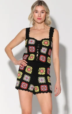 Walter Baker Tamara Top, Patchwork Crochet^Women Tops