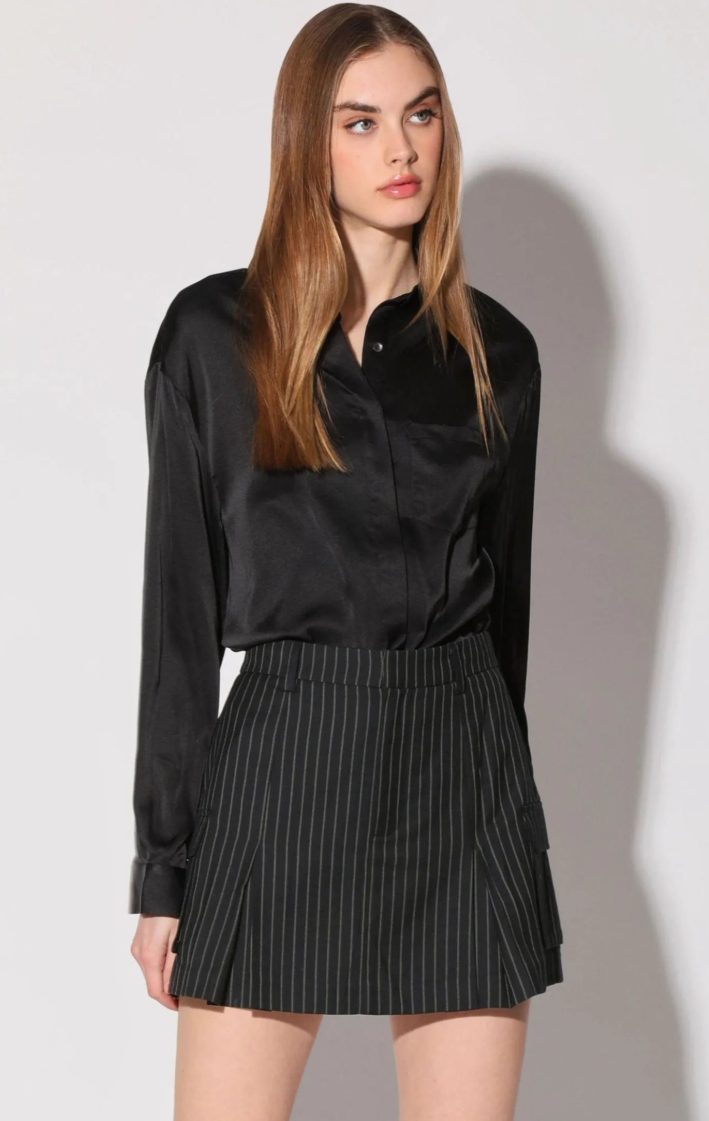 Walter Baker Thalia Skirt, Spade Stripe Suiting^Women Bottoms