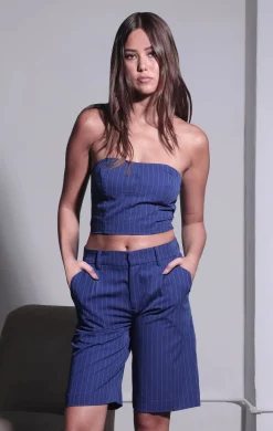 Walter Baker Tristan Short, Royal Blue Pin Stripe^Women Bottoms