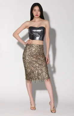 Walter Baker Trixie Skirt, Gold Beam Sequin^Women Bottoms