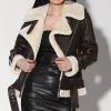 Walter Baker Whitney Jacket, Mocha/Off White - Leather^Women Leather | Jackets